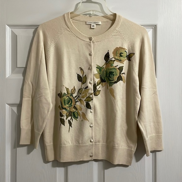 Banana Republic Sweaters - Banana Republic Cream Floral Cardigan - Large